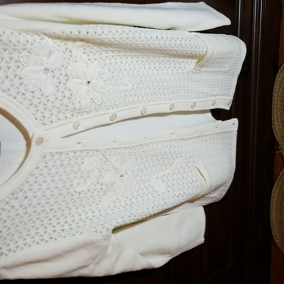 Ivory cardigan sweater - Picture 4 of 8